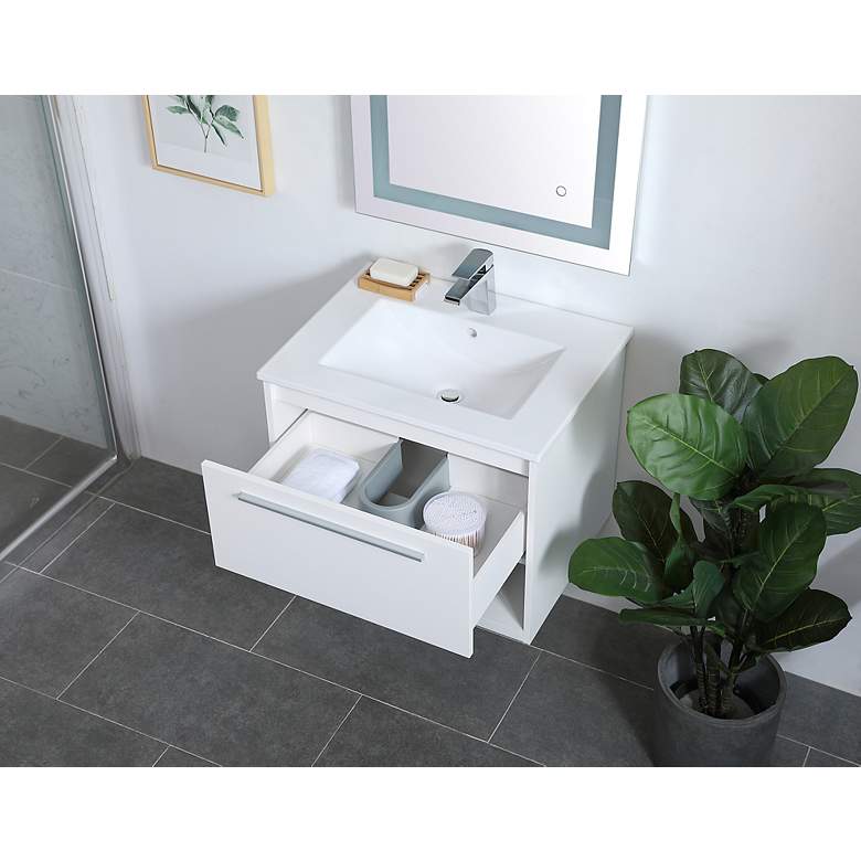 Image 4 Elegant Kasper 24 In. Bathroom Floating Vanity In White more views