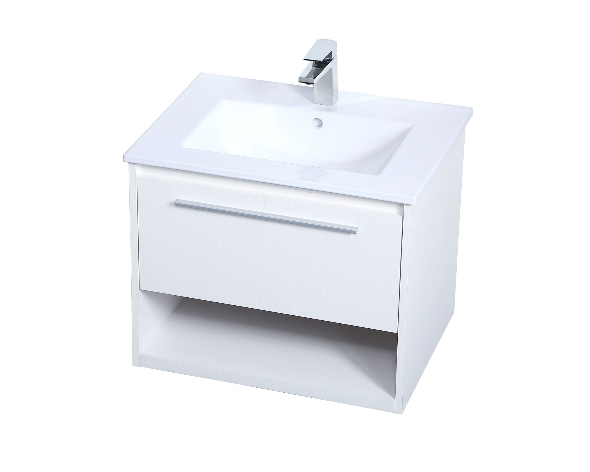 Elegant Kasper 24 In.  Bathroom Floating Vanity In White