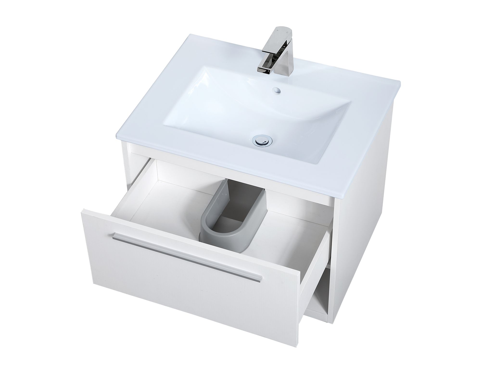 Elegant Kasper 24 In.  Bathroom Floating Vanity In White