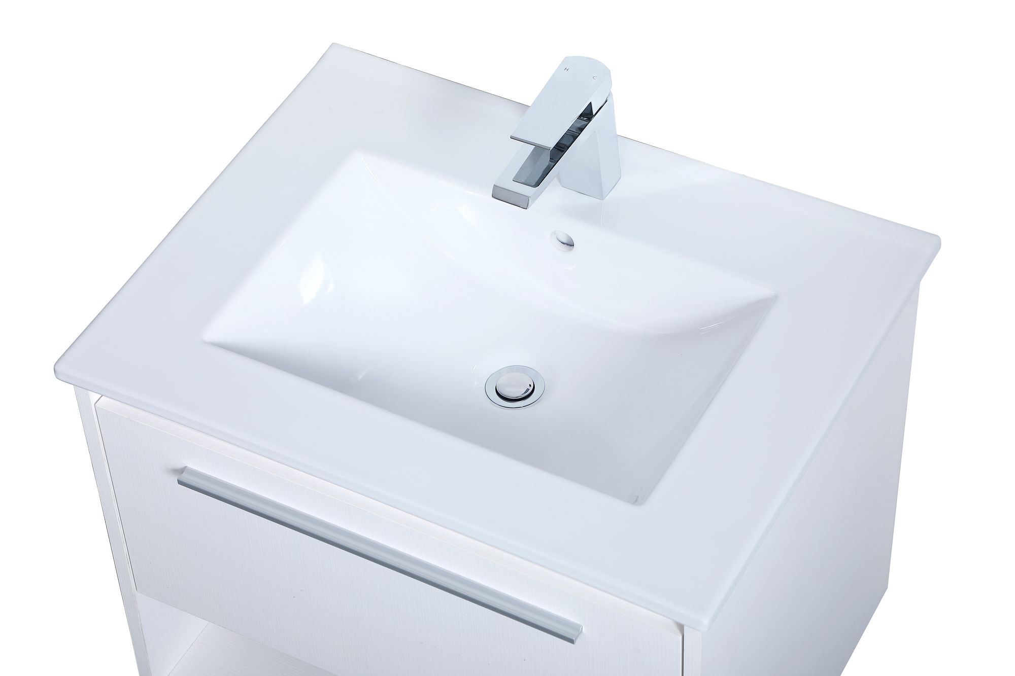 Elegant Kasper 24 In.  Bathroom Floating Vanity In White