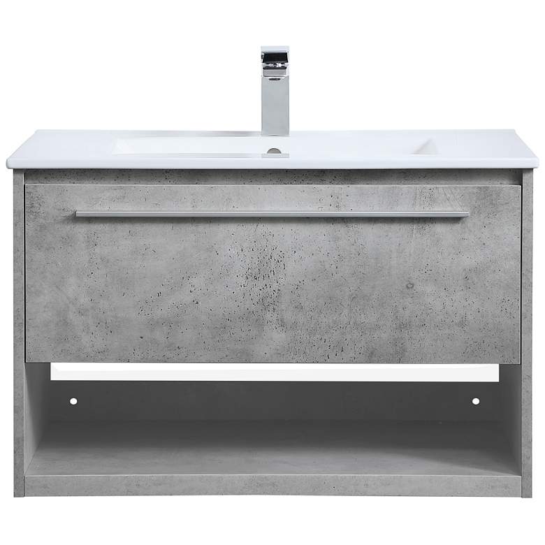 Image 1 Elegant Kasper 30 In. Bathroom Floating Vanity In Concrete Grey
