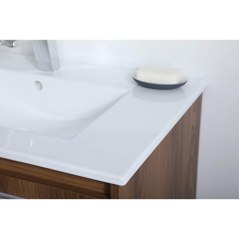 Image 6 Elegant Kasper 30 In. Bathroom Floating Vanity in Walnut Brown more views