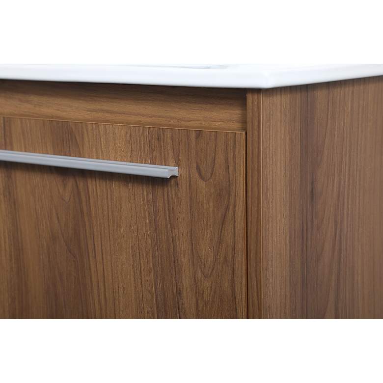Image 7 Elegant Kasper 30 In. Bathroom Floating Vanity in Walnut Brown more views