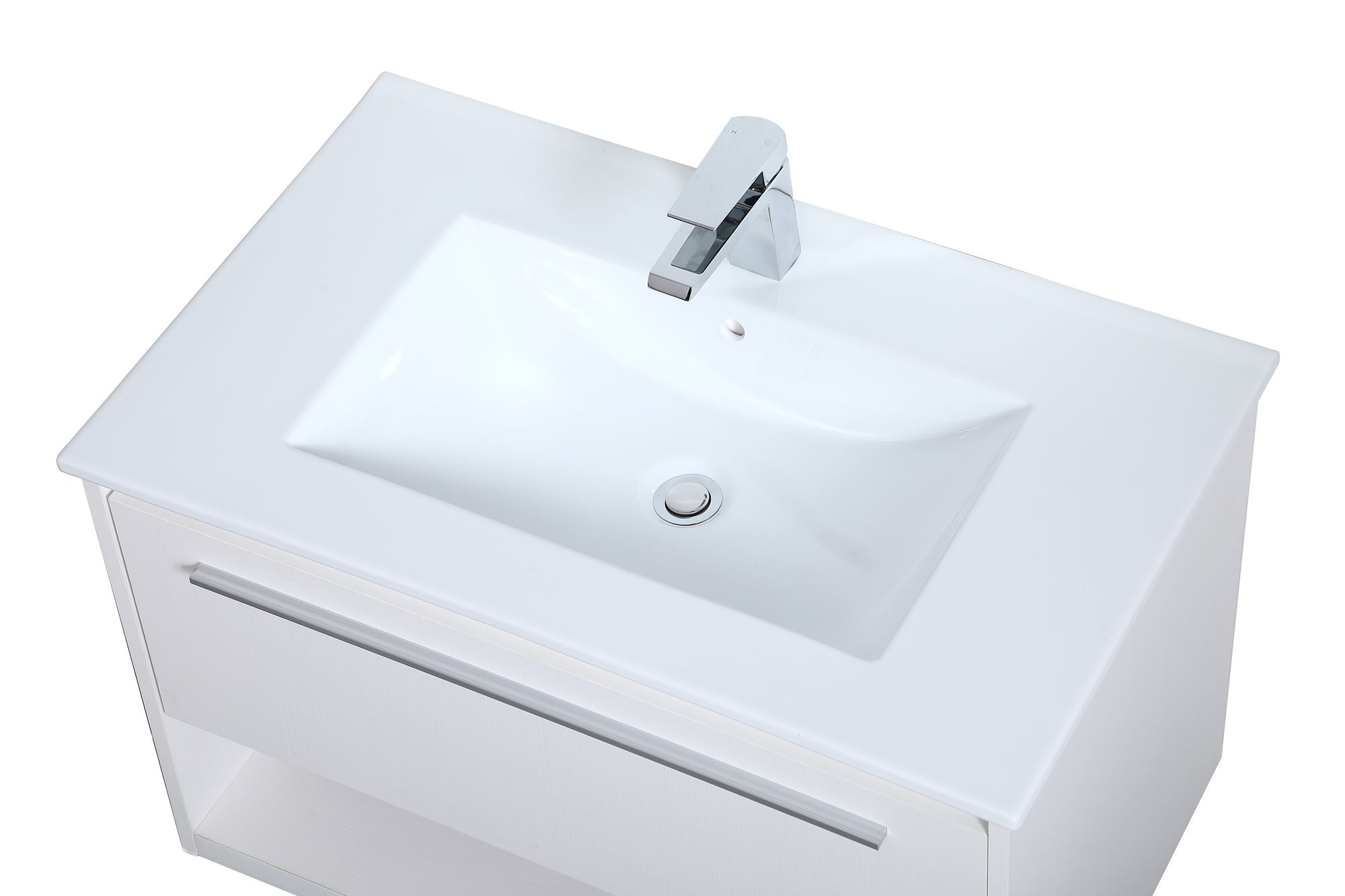 Elegant Kasper 30 In.  Bathroom Floating Vanity In White