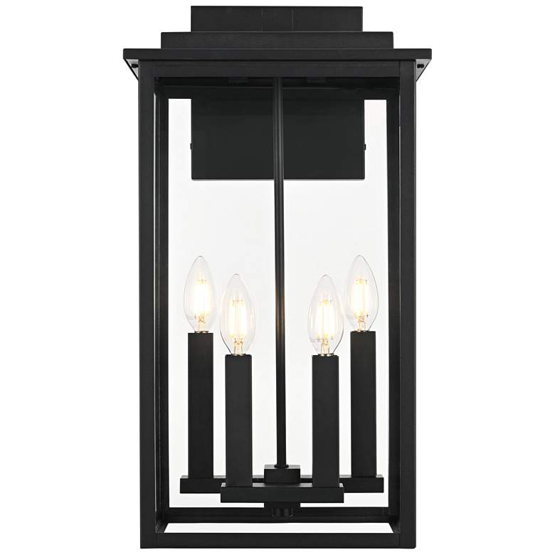 Image 2 Elegant Kaysen 11 inch Outdoor Wall Sconce in Black