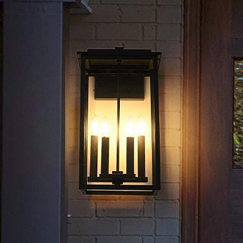 Image 1 Elegant Kaysen 11 inch Outdoor Wall Sconce in Black