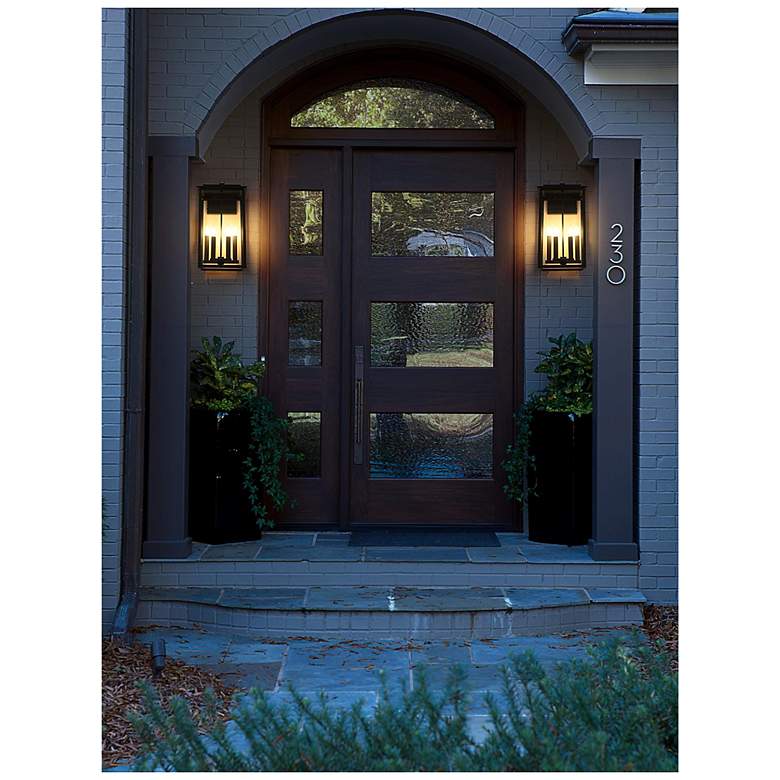 Image 3 Elegant Kaysen 11 inch Outdoor Wall Sconce in Black more views