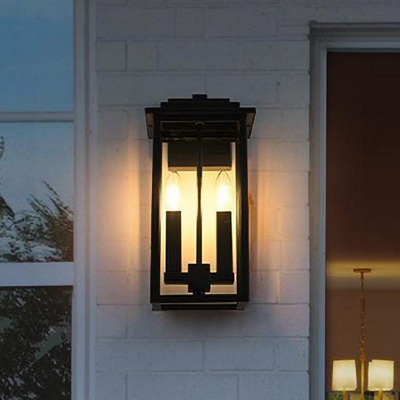 Image 1 Elegant Kaysen 7 inch Outdoor Wall Sconce in Black