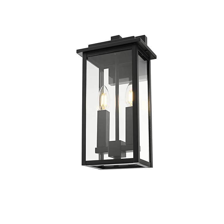Image 4 Elegant Kaysen 7 inch Outdoor Wall Sconce in Black more views