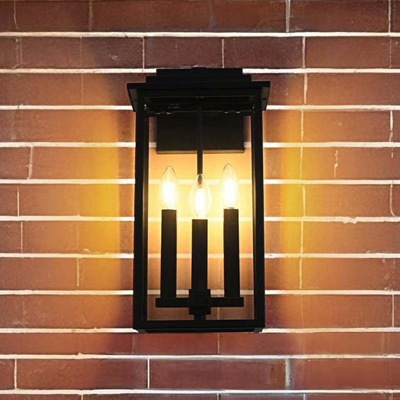 Image 1 Elegant Kaysen 9 inch Outdoor Wall Sconce in Black
