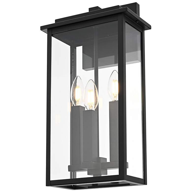 Image 4 Elegant Kaysen 9 inch Outdoor Wall Sconce in Black more views