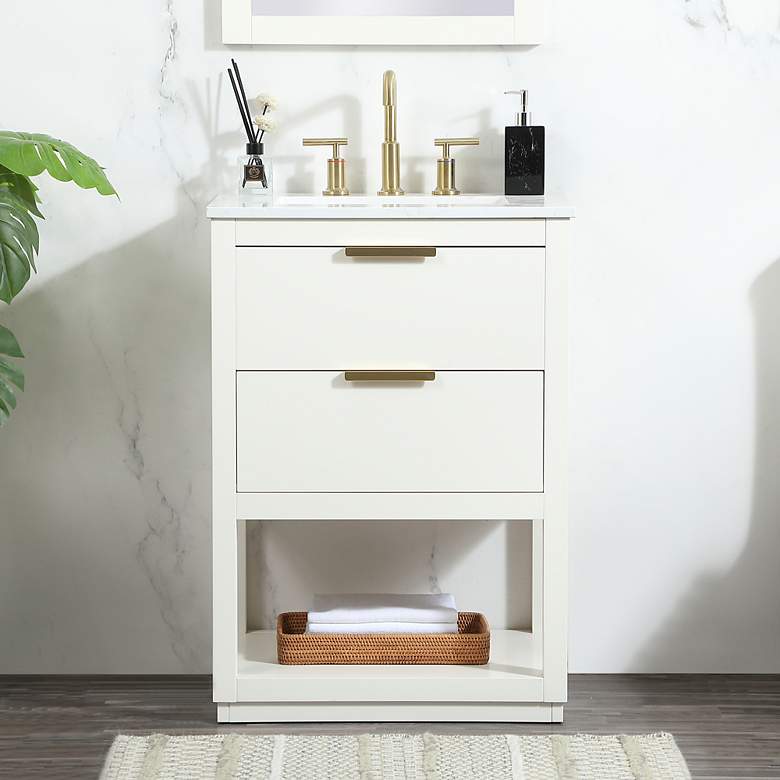 Image 1 Elegant Larkin 24 In. Bathroom Vanity In White