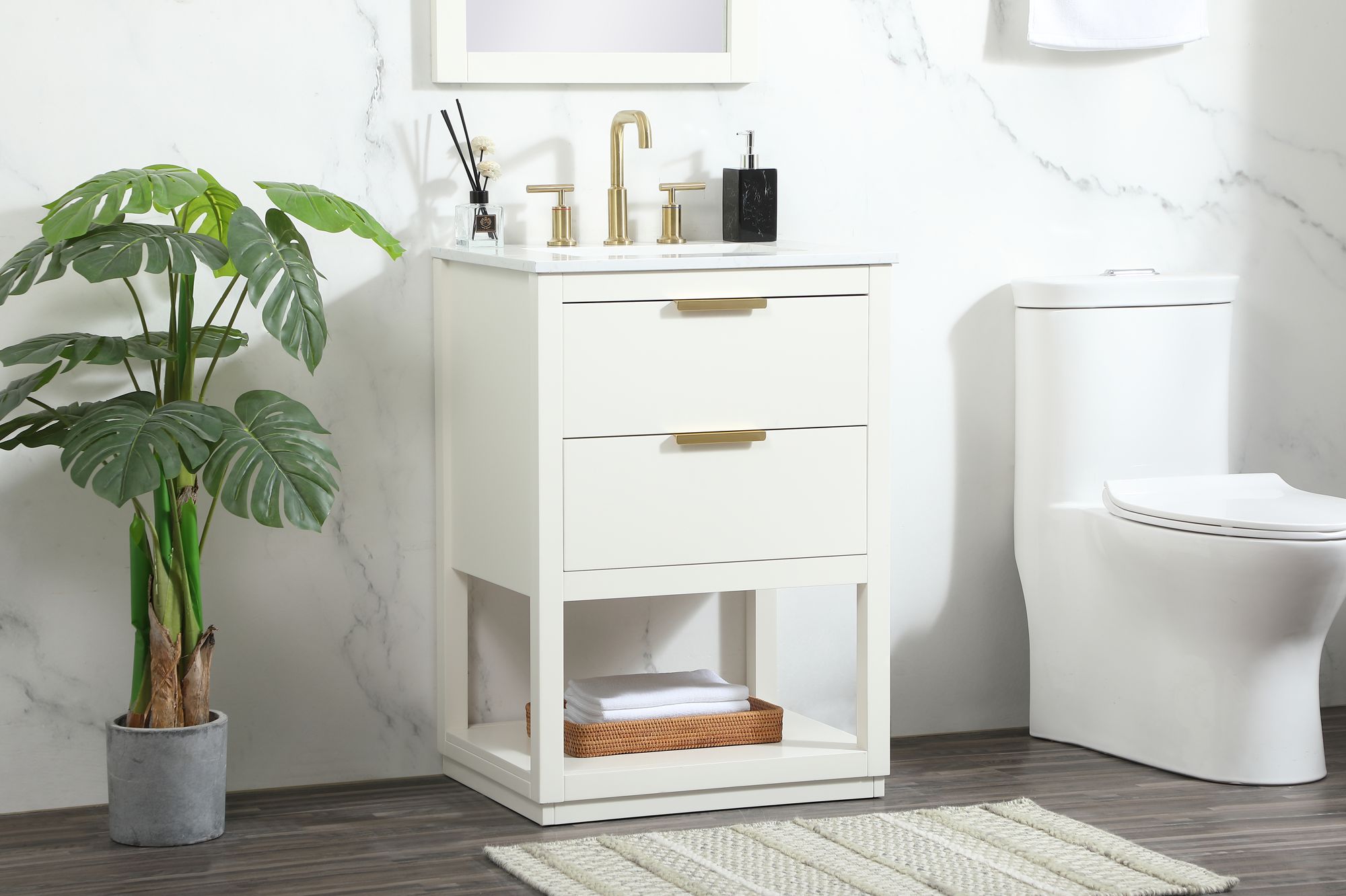 Image 3 Elegant Larkin 24 In. Bathroom Vanity In White more views