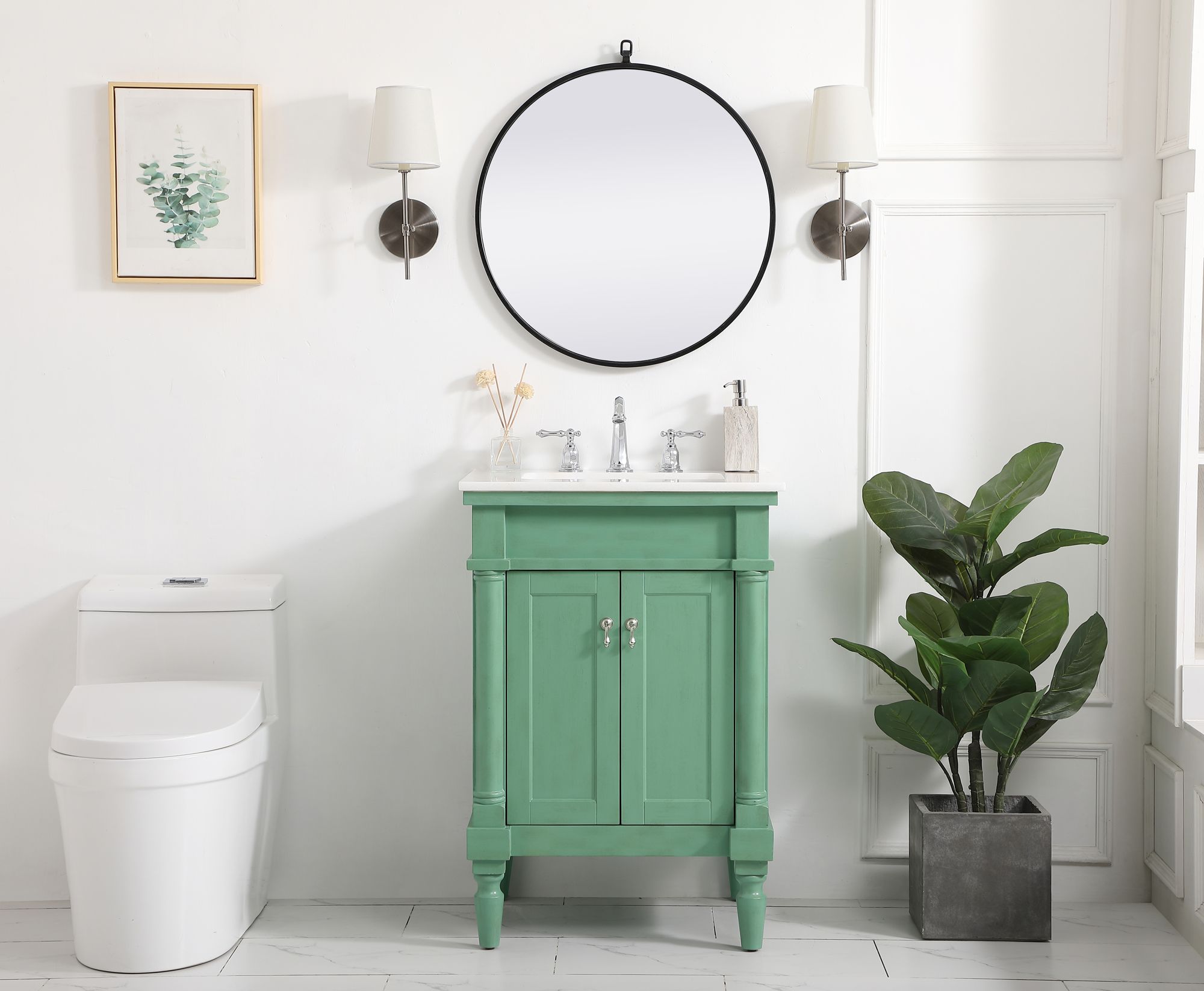 Elegant Lexington 24 In. Bathroom Vanity In Mint