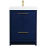 1_Elegant Lighting 24" Wide Single Sink Blue Bathroom Vanity