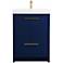 Elegant Lighting 24" Wide Single Sink Blue Bathroom Vanity