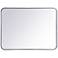 Elegant Lighting 32 x 24 Soft Corner Metal Rectangular Silver Wall Mirror
