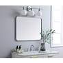 Thumbnail3 of Elegant Lighting 32 x 24 Soft Corner Metal Rectangular Silver Wall Mirror more views