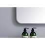 Thumbnail4 of Elegant Lighting 32 x 24 Soft Corner Metal Rectangular Silver Wall Mirror more views