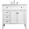 Elegant Lighting 36" Wide Single Sink White Marble Bathroom Vanity