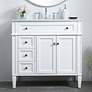1_Elegant Lighting 36" Wide Single Sink White Marble Bathroom Vanity