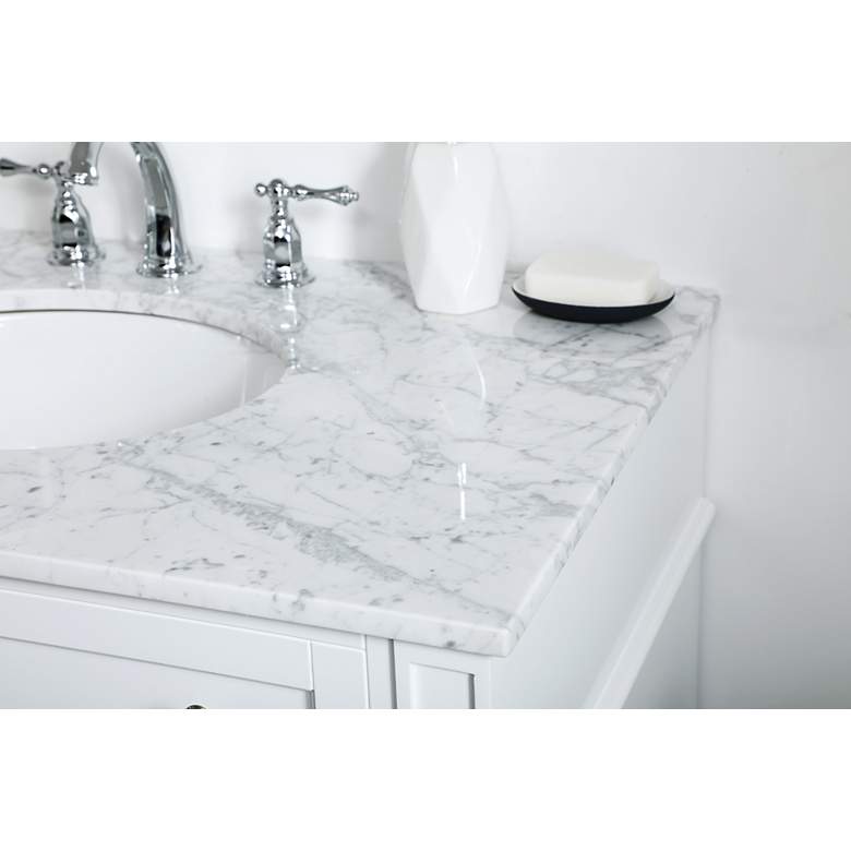 Image 5 Elegant Lighting 36" Wide Single Sink White Marble Bathroom Vanity more views