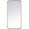 Elegant Lighting 36" x 18" Modern Rectangular Brass Wall Mirror