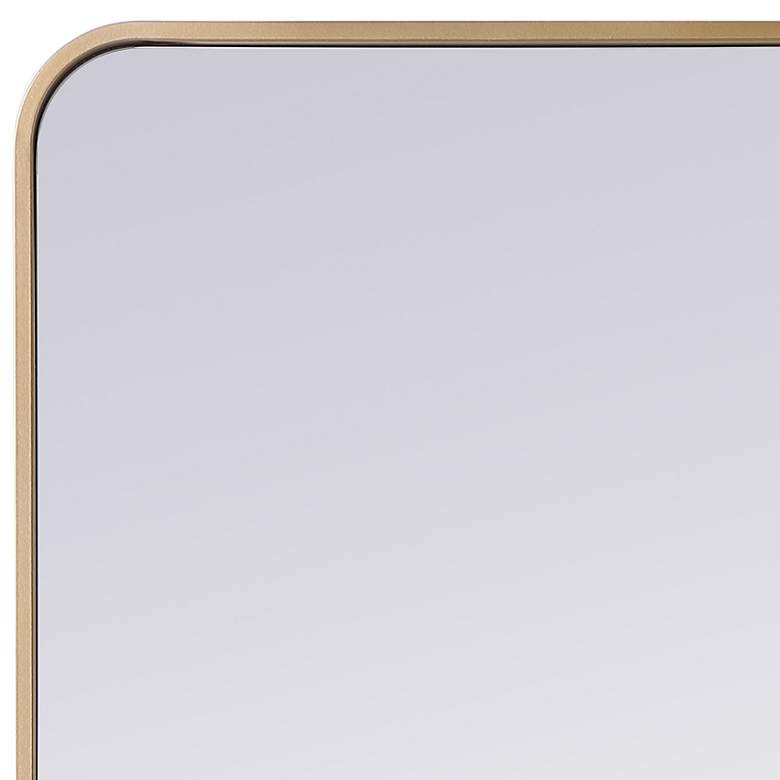 Image 4 Elegant Lighting 36" x 18" Modern Rectangular Brass Wall Mirror more views