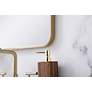 4_Elegant Lighting 36" x 18" Modern Rectangular Brass Wall Mirror more views