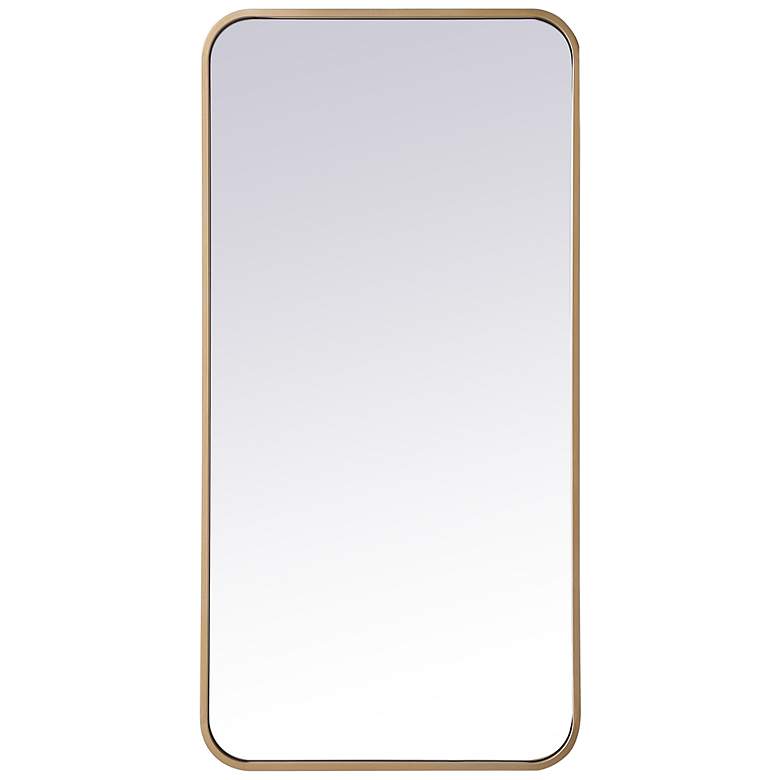 Image 6 Elegant Lighting 36" x 18" Modern Rectangular Brass Wall Mirror more views