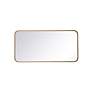 6_Elegant Lighting 36" x 18" Modern Rectangular Brass Wall Mirror more views