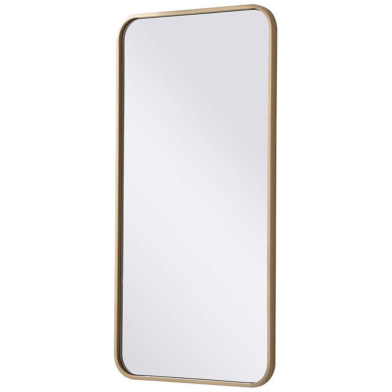 Image 7 Elegant Lighting 36" x 18" Modern Rectangular Brass Wall Mirror more views