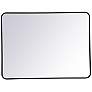 2_Elegant Lighting 40" Wide Soft Corner Black Finish Rectangular Mirror