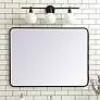 1_Elegant Lighting 40" Wide Soft Corner Black Finish Rectangular Mirror