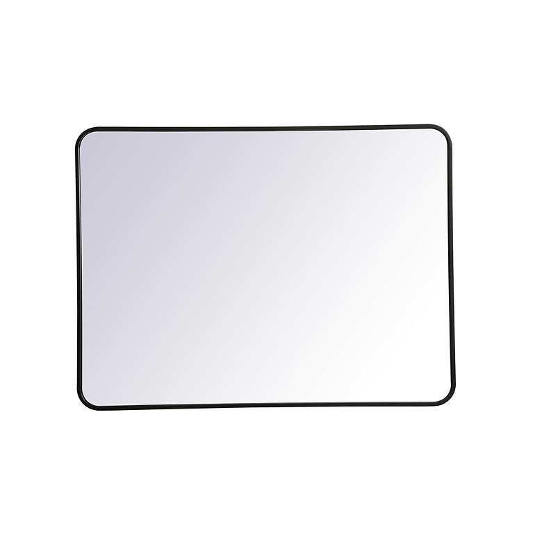 Image 4 Elegant Lighting 40" Wide Soft Corner Black Finish Rectangular Mirror more views