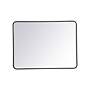 Thumbnail4 of Elegant Lighting 40" Wide Soft Corner Black Finish Rectangular Mirror more views