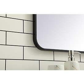 Image5 of Elegant Lighting 40" Wide Soft Corner Black Finish Rectangular Mirror more views