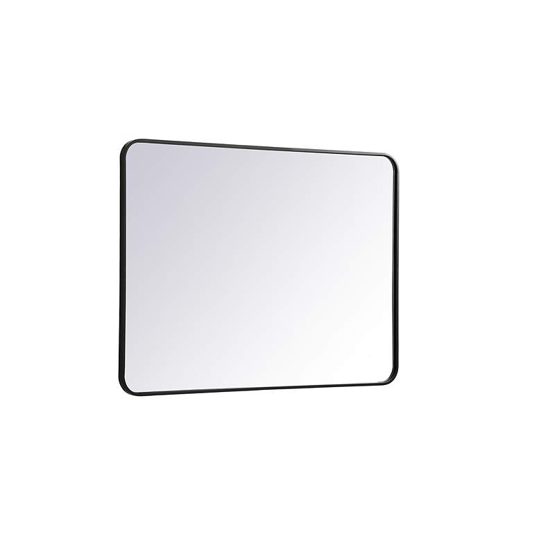 Image 6 Elegant Lighting 40" Wide Soft Corner Black Finish Rectangular Mirror more views