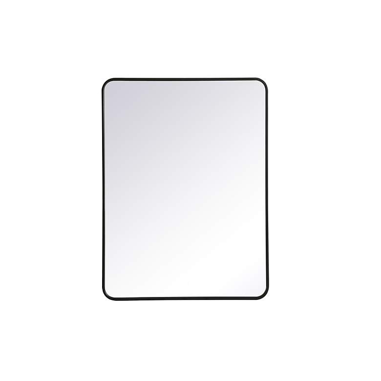 Image 7 Elegant Lighting 40" Wide Soft Corner Black Finish Rectangular Mirror more views