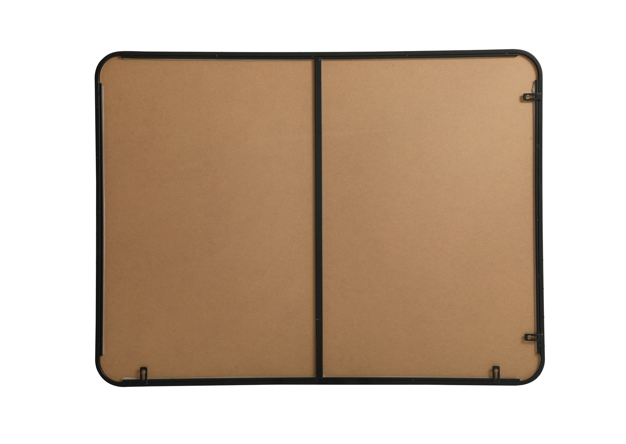 Elegant Lighting 40" Wide Soft Corner Black Finish Rectangular Mirror