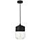 Elegant Lighting Ashwell 7" WIde Black and Clear Glass Mini Pendant