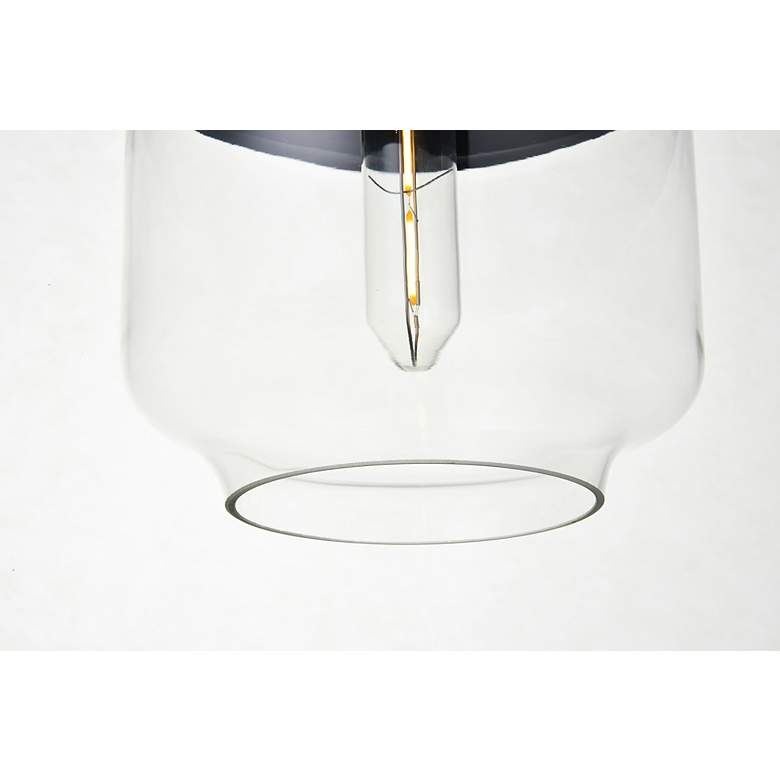 Image 4 Elegant Lighting Ashwell 7" WIde Black and Clear Glass Mini Pendant more views
