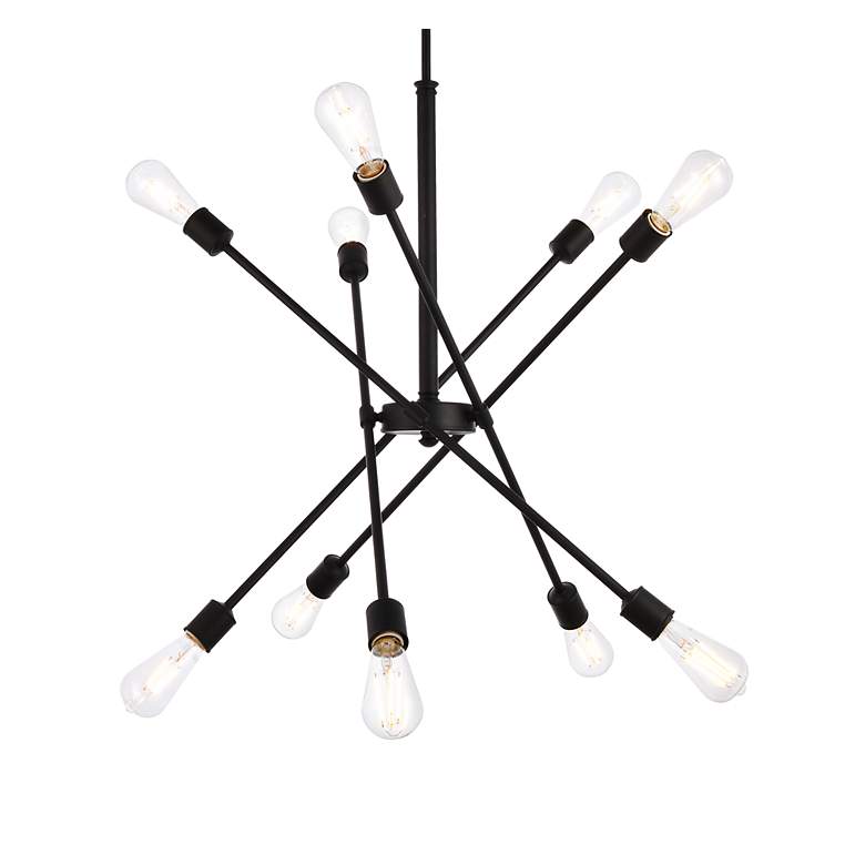 Image 4 Elegant Lighting Axel 27" Wide 10-Light Black Finish Modern Pendant more views