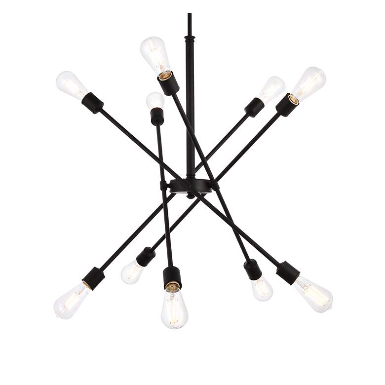 Image 4 Elegant Lighting Axel 27 inch Wide 10-Light Black Finish Modern Pendant more views