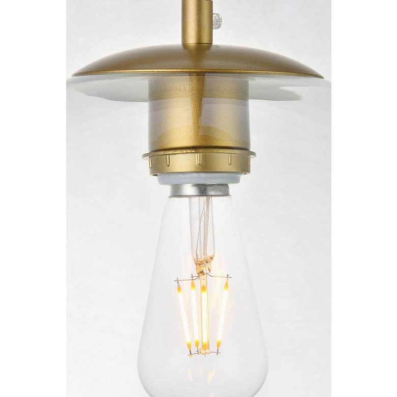 Image 7 Elegant Lighting Baxter 13 3/4" Modern Brass Clear Glass Dome Pendant more views