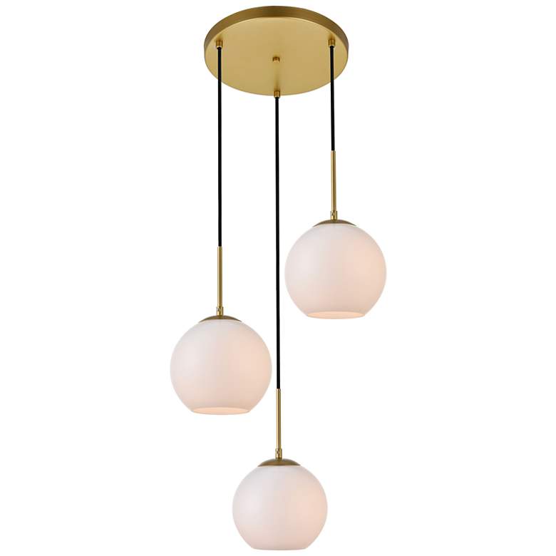 Image 3 Elegant Lighting Baxter 18" Wide Brass Multi-Light Globe Pendant