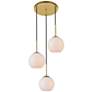 3_Elegant Lighting Baxter 18" Wide Brass Multi-Light Globe Pendant