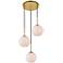 Elegant Lighting Baxter 18" Wide Brass Multi-Light Globe Pendant