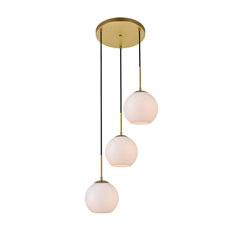 Image 5 Elegant Lighting Baxter 18" Wide Brass Multi-Light Globe Pendant more views
