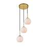 5_Elegant Lighting Baxter 18" Wide Brass Multi-Light Globe Pendant more views
